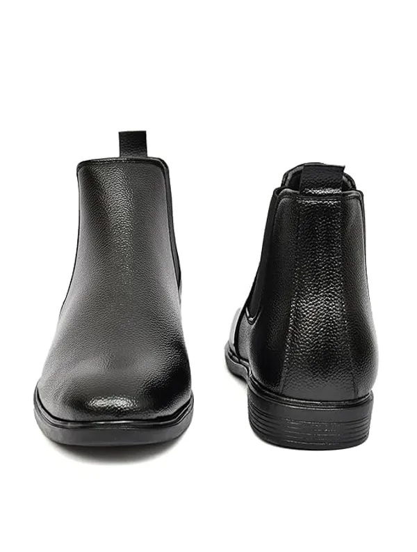 Black_Faux_Leather_Chelsea_Boots_For_Men