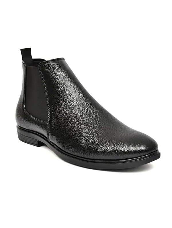 Black_Faux_Leather_Chelsea_Boots_For_Men