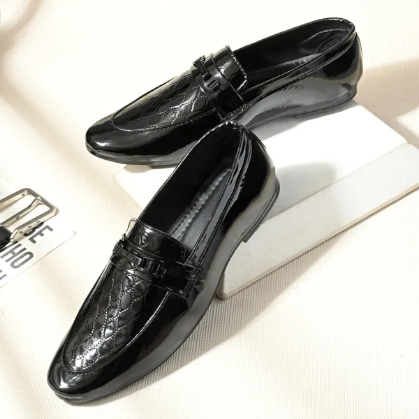 Black_Faux_Leather_Slip-On_Formal_Loafers_For_Men