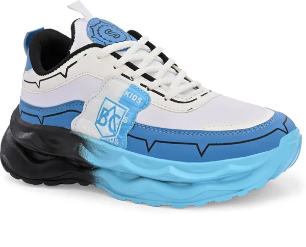 Blue_And_White_Mesh_Lace-Ups_Casual_Sneakers_For_Men