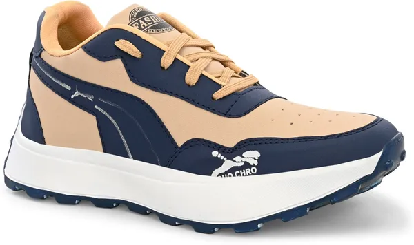 Blue_And_Orange_Mesh_Lace-Ups_Casual_Sneakers_For_Men