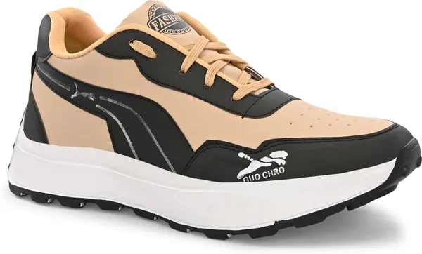 Black_And_Orange_Mesh_Lace-Ups_Casual_Sneakers_For_Men