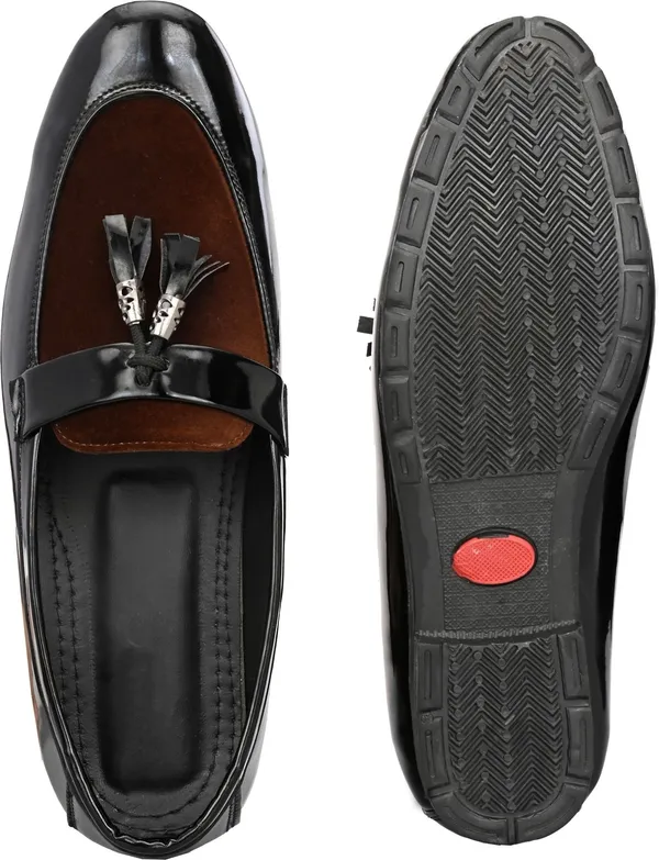 Black_And_Brown_Faux_Leather_Slip-On_Formal_Loafers_For_Men