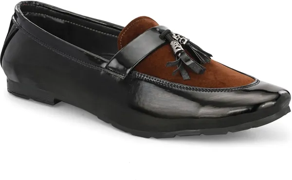 Black_And_Brown_Faux_Leather_Slip-On_Formal_Loafers_For_Men