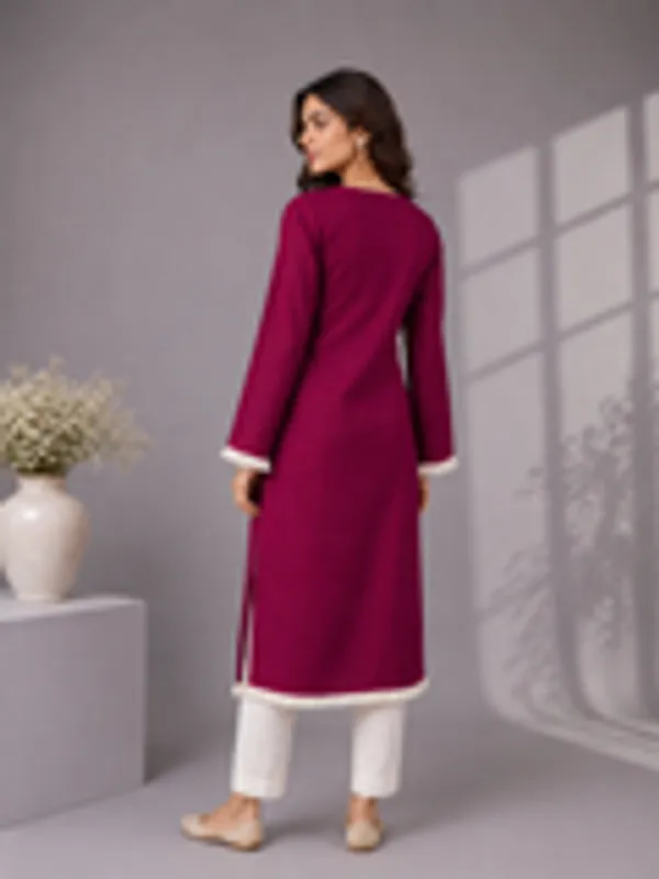Women_S_Wine_Straight_Kurti_With_Square_Neck_Fringe_Trim_Bell_Sleeves