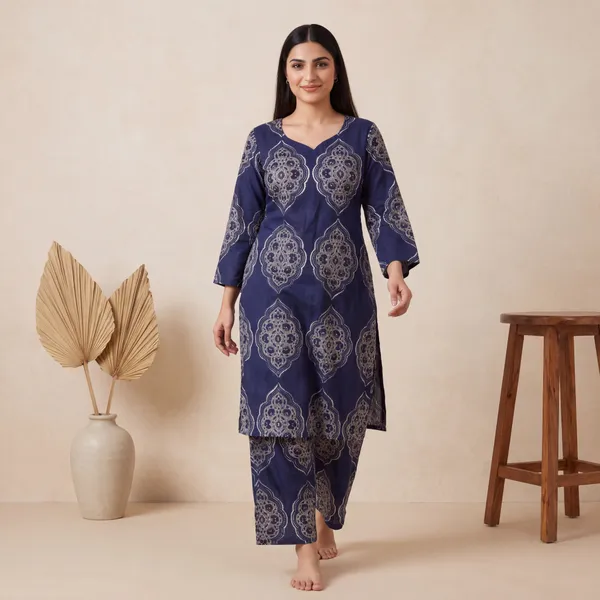 Navy_Blue_Printed_Kurta_Set_for_Women