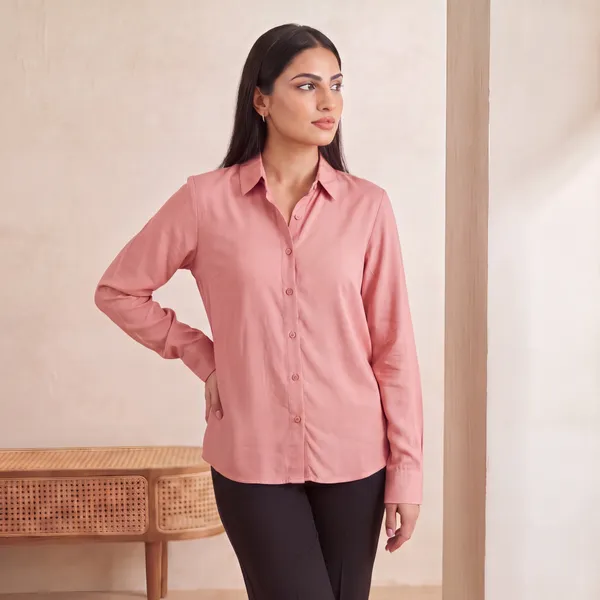 Dusty_Rose_Rayon_Shirt_For_Women