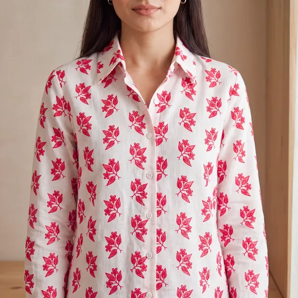 Ivory_Red_Cotton_Shirt_For_Women