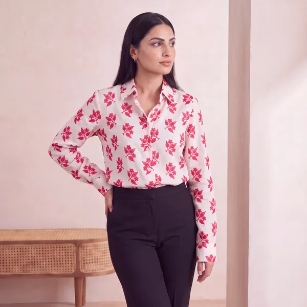 Ivory_Red_Cotton_Shirt_For_Women
