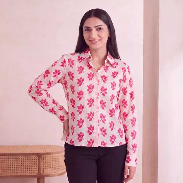 Ivory_Red_Cotton_Shirt_For_Women