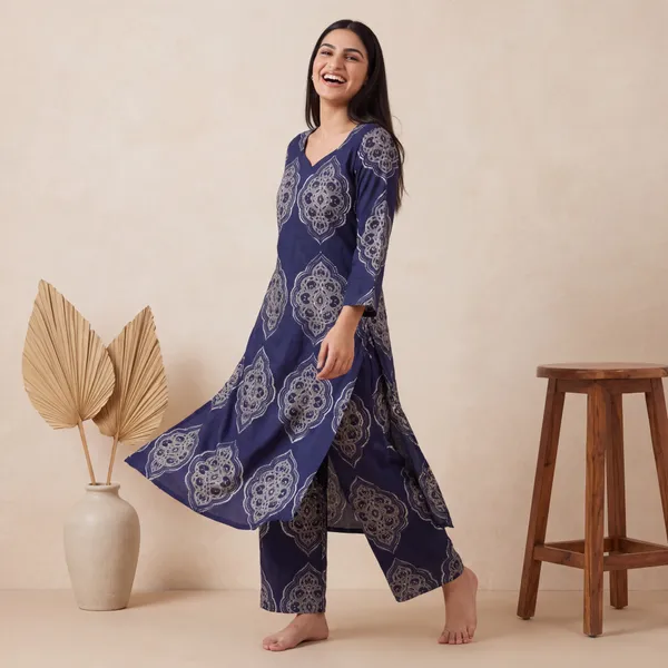 Navy_Blue_Printed_Kurta_Set_for_Women