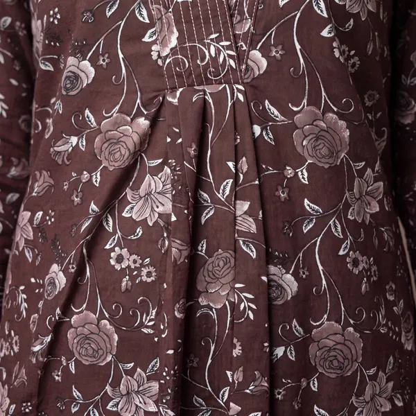 Brown_Floral_Print_Kurta_Set_for_Women