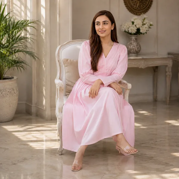 Pink_Pleated_Maxi_Dress_for_Women