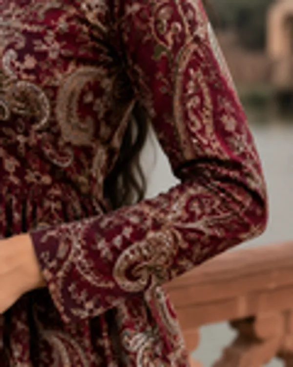 Maroon_Paisley_Print_Pure_Cotton_Peplum_Kurti_With_Full_Sleeves_For_Women