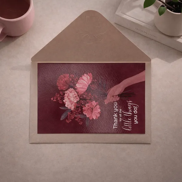 Thank_You_Flower_Boquet_Postcard_With_Envelope