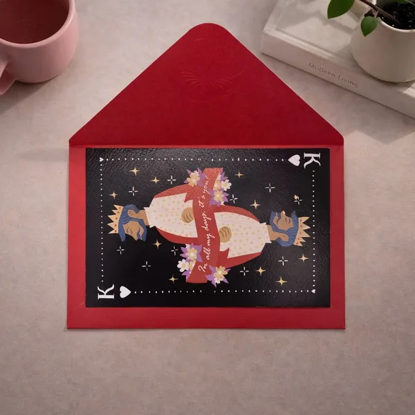 My_King_Hand-Illustrated_Black_Postcard_With_Envelope_Set_Of_3