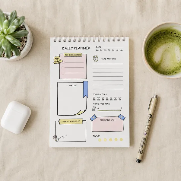 Start_Daily_Planner_Notepad_Undated_100_Gsm_Paper