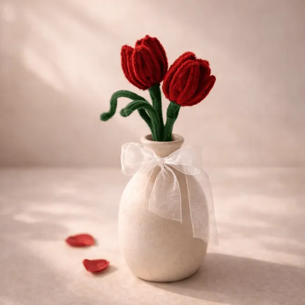 Handmade_Tulip_Boquet_Maroon