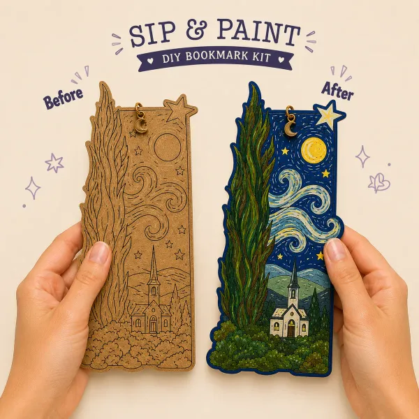 Starry_night_-"SIP_&_PAINT"-_D.I.Y_Bookmark_kit