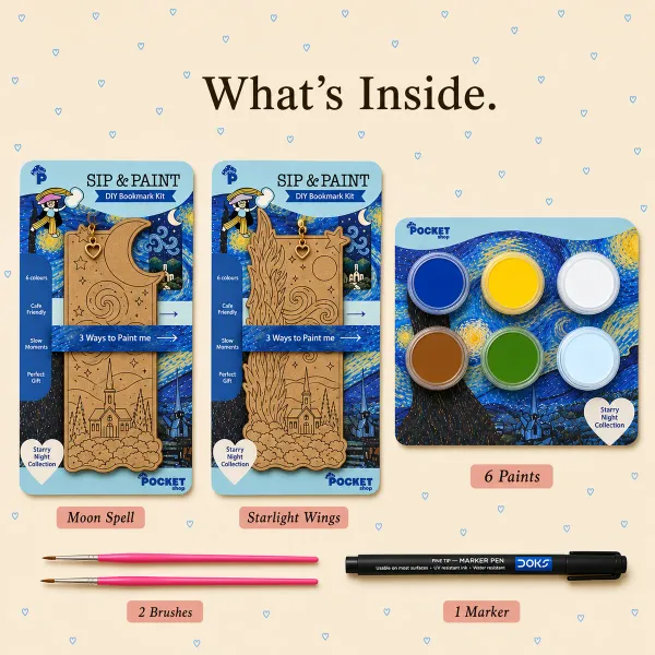 Starry_night_-"SIP_&_PAINT"-_D.I.Y_Bookmark_kit