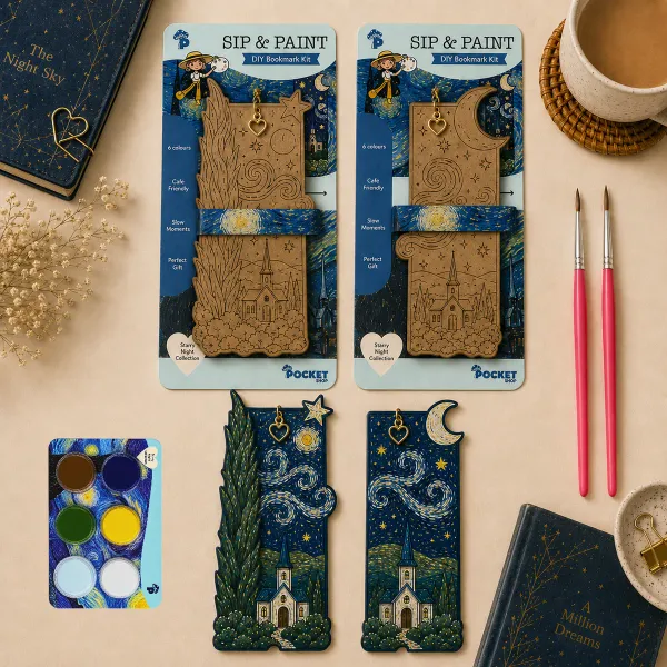 Starry_night_-"SIP_&_PAINT"-_D.I.Y_Bookmark_kit