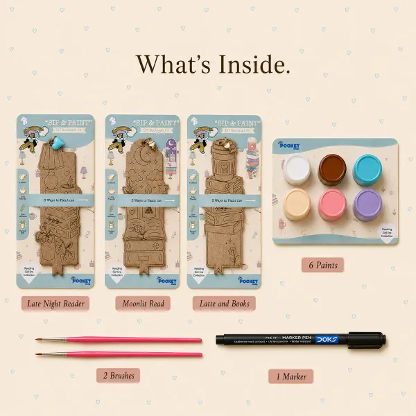 Reading_Girl_Era_Diy_Wooden_Bookmark_Sip_And_Paint_Kit