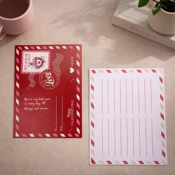 Red_Vintage_Postcard_With_Envelope
