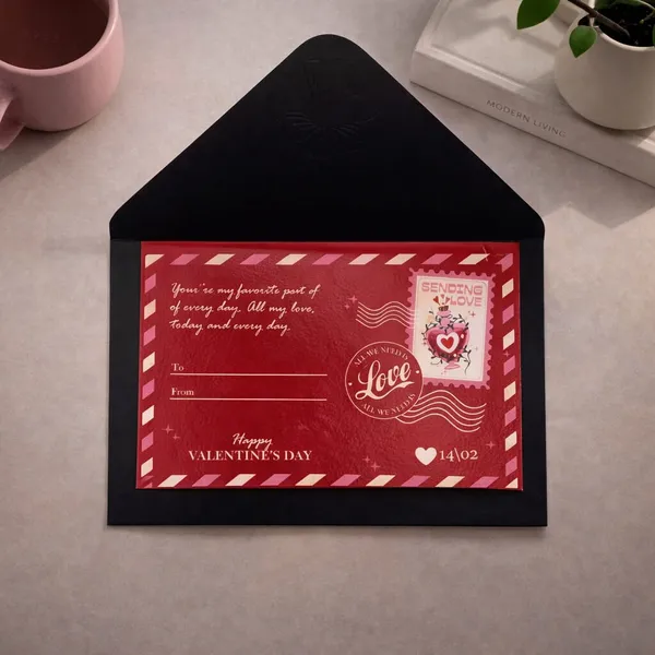 Red_Vintage_Postcard_With_Envelope