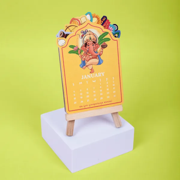 Gods_And_Mantras_Modern_Illustrated_Stackable_Calendar_2026