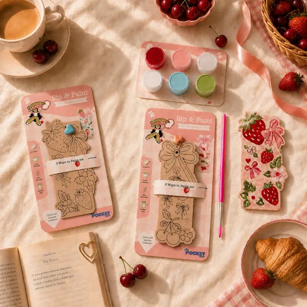 Cherry_Girl_Summer_Sip_Paint_Diy_Bookmark_Kit