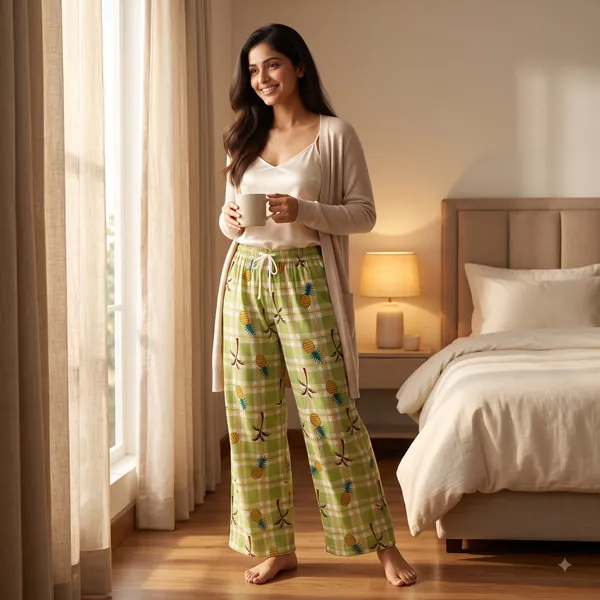 Green_Printed_Wide_Leg_Lounge_Pants_for_Women