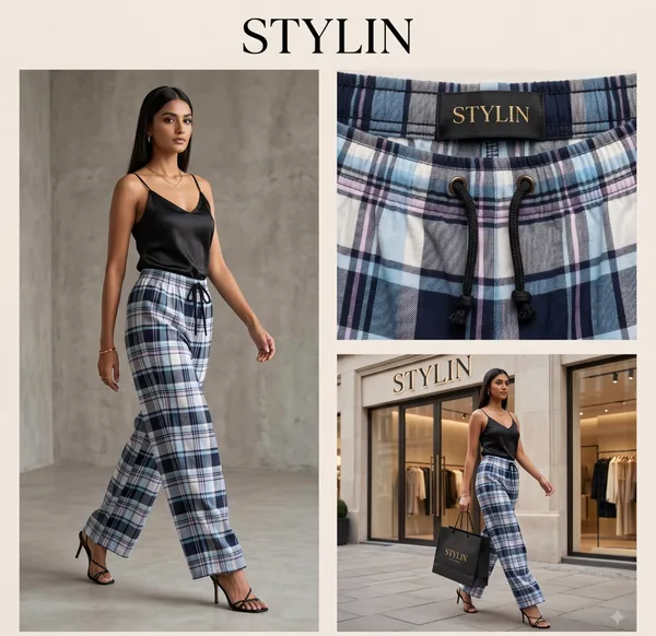 Blue_Plaid_Wide_Leg_Trousers_for_Women