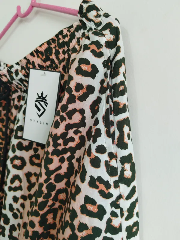 Black_And_Peach_Leopard_Print_Wide_Leg_Pants_for_Women