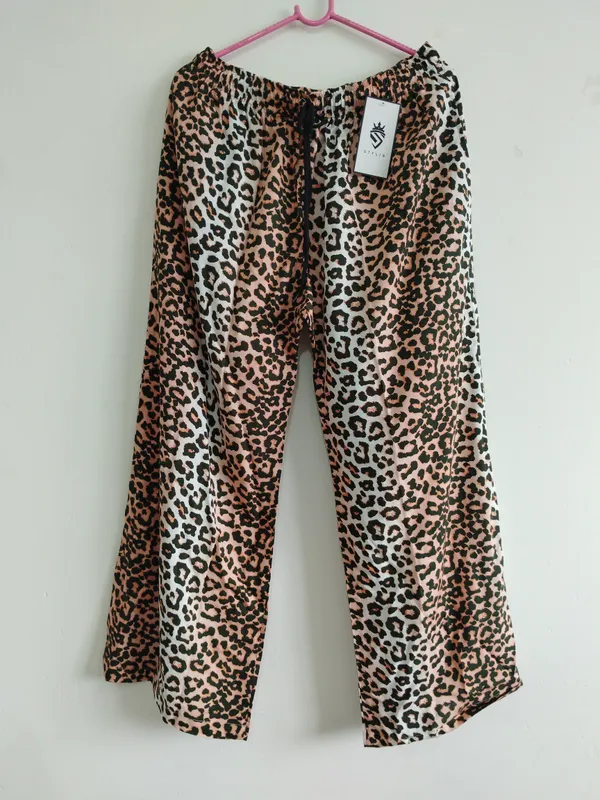 Black_And_Peach_Leopard_Print_Wide_Leg_Pants_for_Women