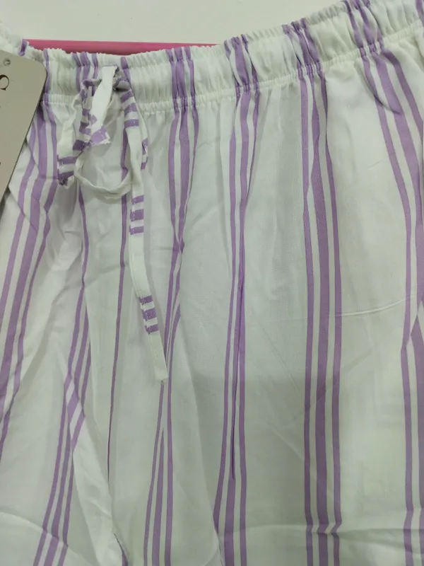 White_Purple_Striped_Relaxed_Fit_Pajama_Bottoms_for_Women