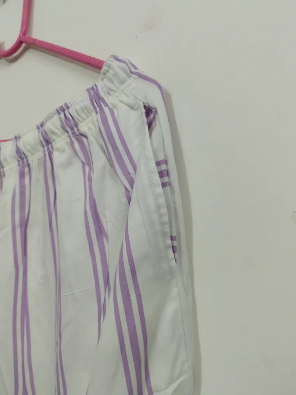 White_Purple_Striped_Relaxed_Fit_Pajama_Bottoms_for_Women