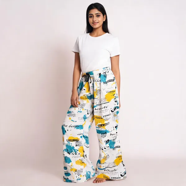 White_Rayon_Wide_Leg_Abstract_Print_Palazzo_Pant_For_Women