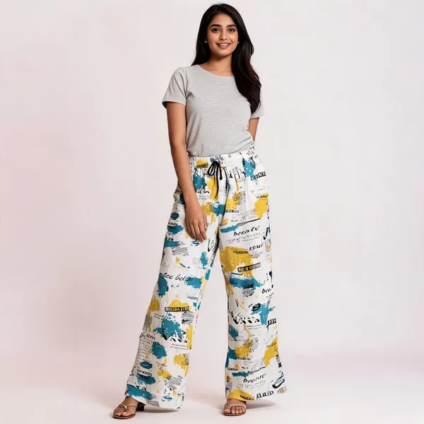 White_Rayon_Wide_Leg_Abstract_Print_Palazzo_Pant_For_Women