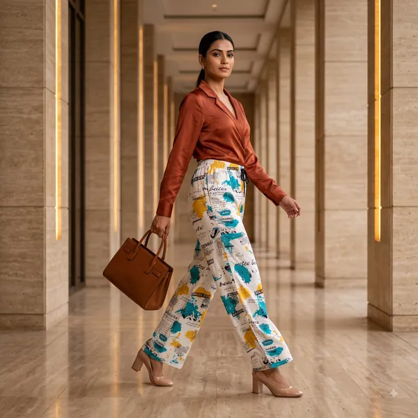White_Rayon_Wide_Leg_Abstract_Print_Palazzo_Pant_For_Women