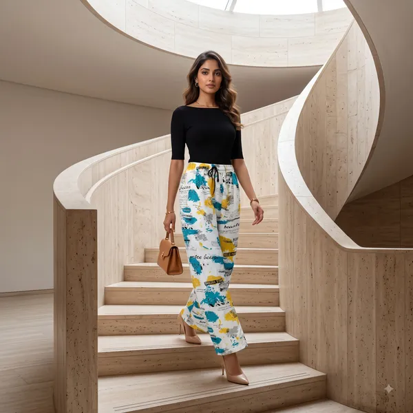 White_Rayon_Wide_Leg_Abstract_Print_Palazzo_Pant_For_Women
