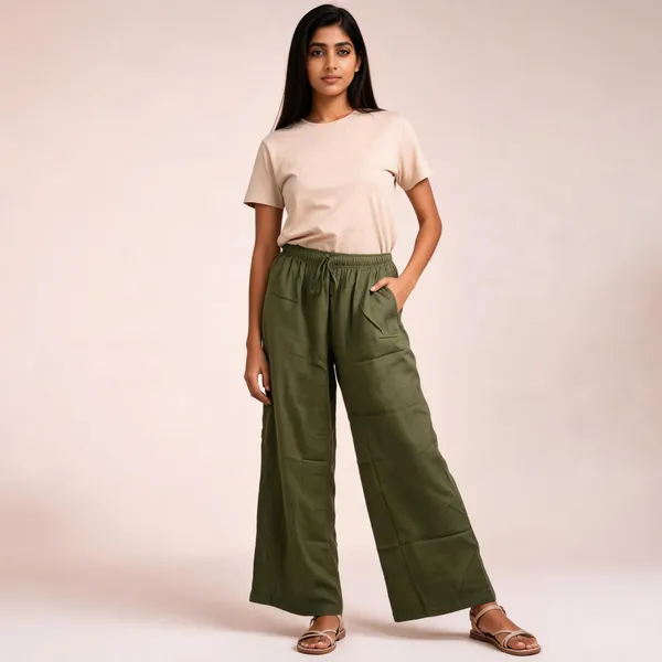 Olive_Green_Rayon_Wide_Leg_Solid_Palazzo_Pant_For_Women
