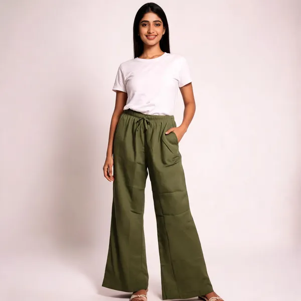 Olive_Green_Rayon_Wide_Leg_Solid_Palazzo_Pant_For_Women