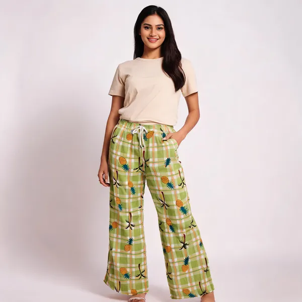 Green_Rayon_Flared_Pineapple_Print_Palazzo_Pant_For_Women