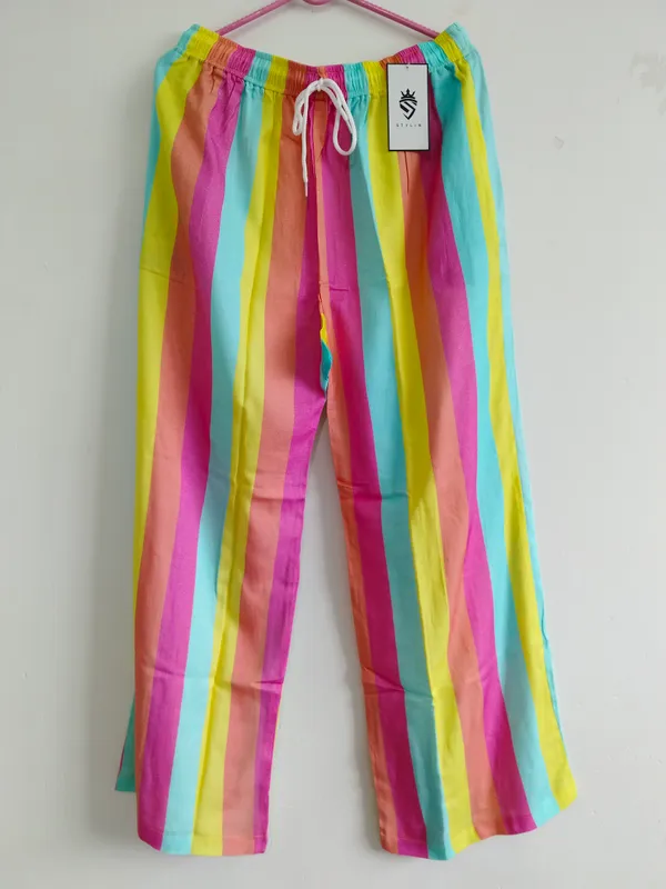 Multicolor_Striped_Wide_Leg_Pants_for_Women