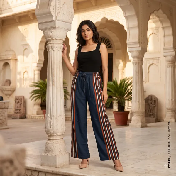Navy_Striped_Wide_Leg_Trousers_for_Women
