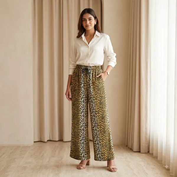 Brown_Leopard_Print_Wide_Leg_Pants_For_Women