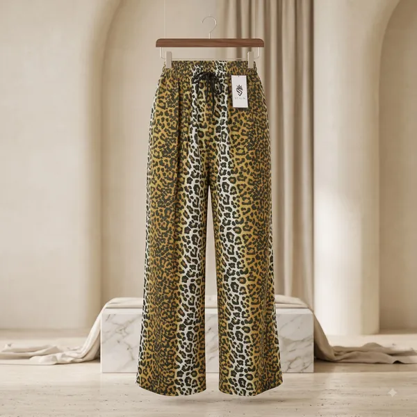 Brown_Leopard_Print_Wide_Leg_Pants_For_Women