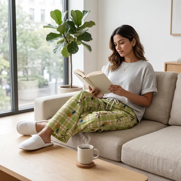Green_Printed_Wide_Leg_Lounge_Pants_for_Women