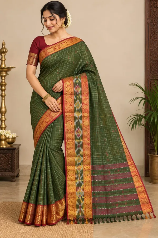 pochampalli_checks_5.5_mtrsnpure_cotton_sarree