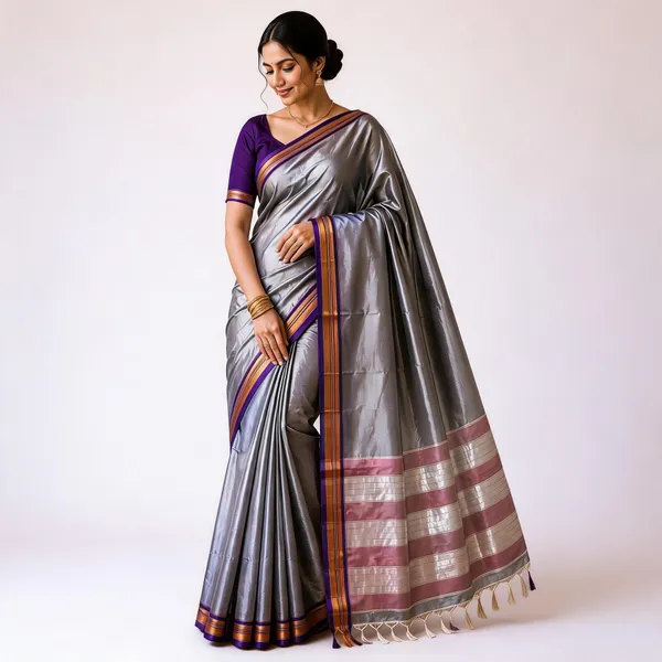 Grey_Pure_Cotton_Woven_Saree_For_Women